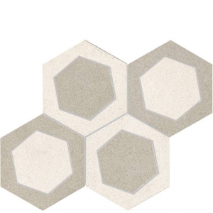 Fondovalle Simplicity Mosaico Esagona White - Grey 29,5x26