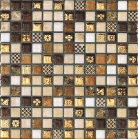 Ape Ryad Mosaico Gold Crema 20x20
