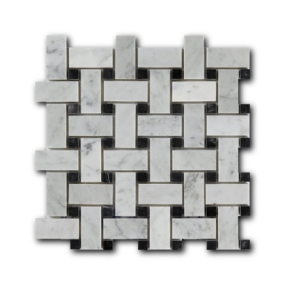 Art&Natura Basket weave Bianco Carraca Nero Marquina 30.5x30.5