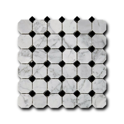 Art&Natura Octagon pattern Bianco carrara Nero marquina 30.5x30.5