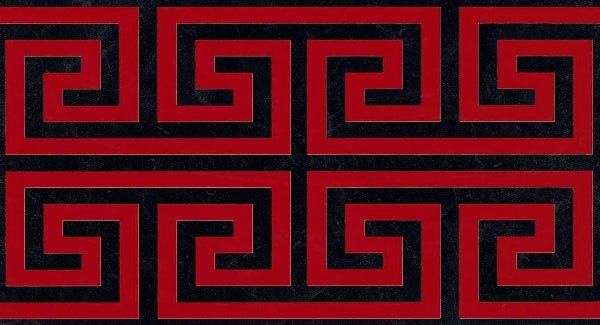 FAP Infinita Greca Nero/Rosso Inserto 30,5x56 RT
