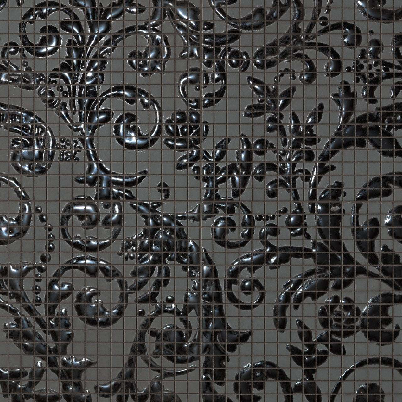 Fap Mosaici Dark Side Damasco Black Gloss Mosaico Mix 4 60x60 