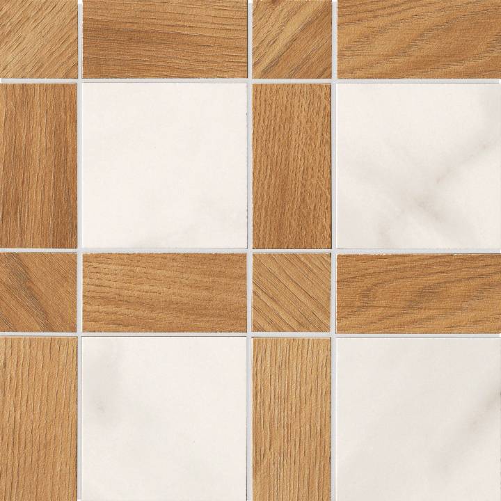 Fondovalle Infinity Mosaico Intreccio Traditional Calacatta Glossy 30x30