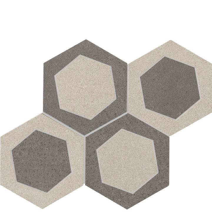 Fondovalle Simplicity Mosaico Esagona Grey-Black 29,5x26